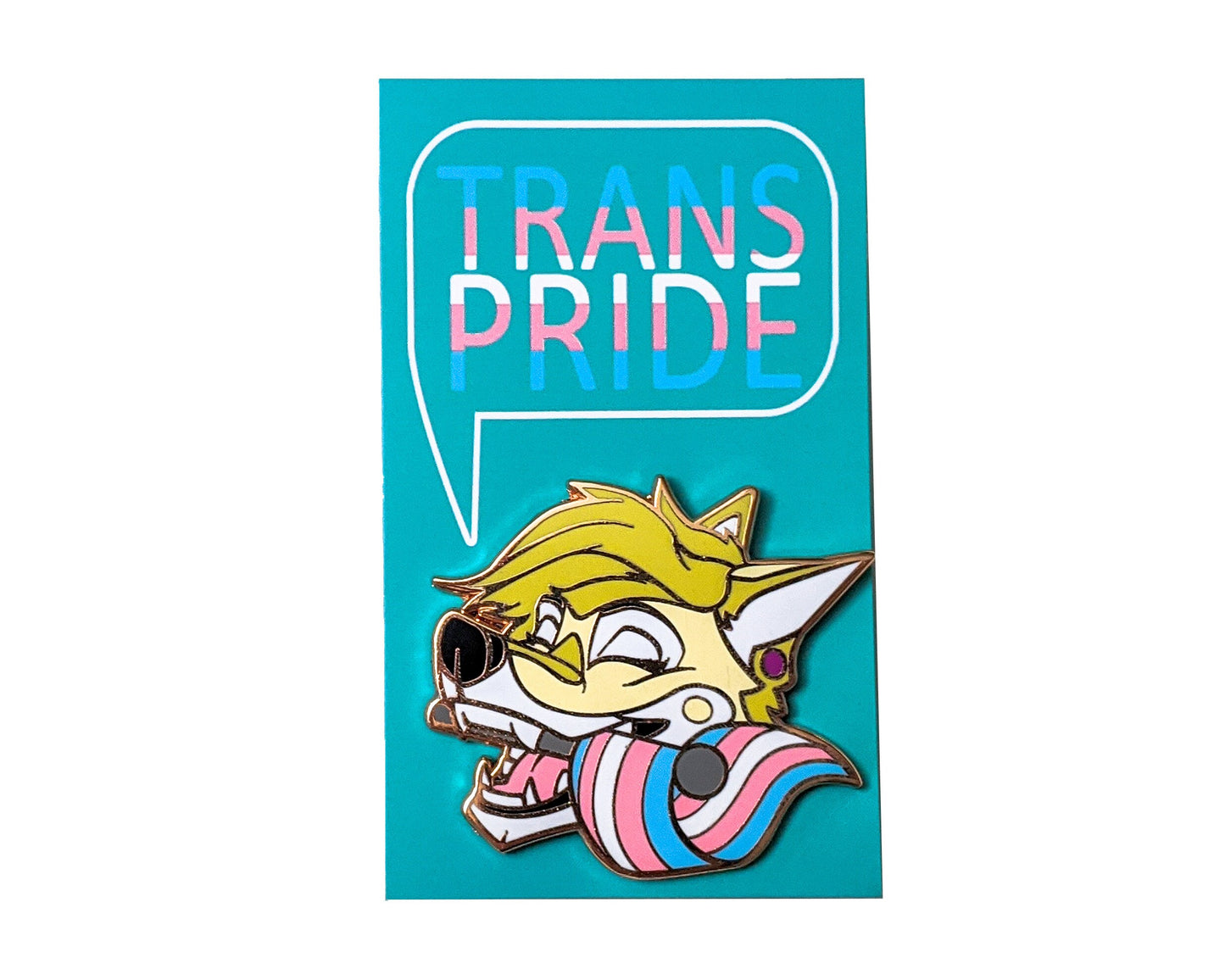 Trans Pride Coyote - Hard Enamel Pin