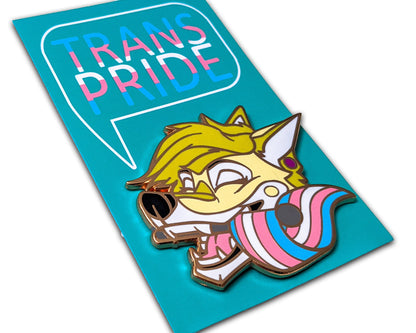 Trans Pride Coyote - Hard Enamel Pin